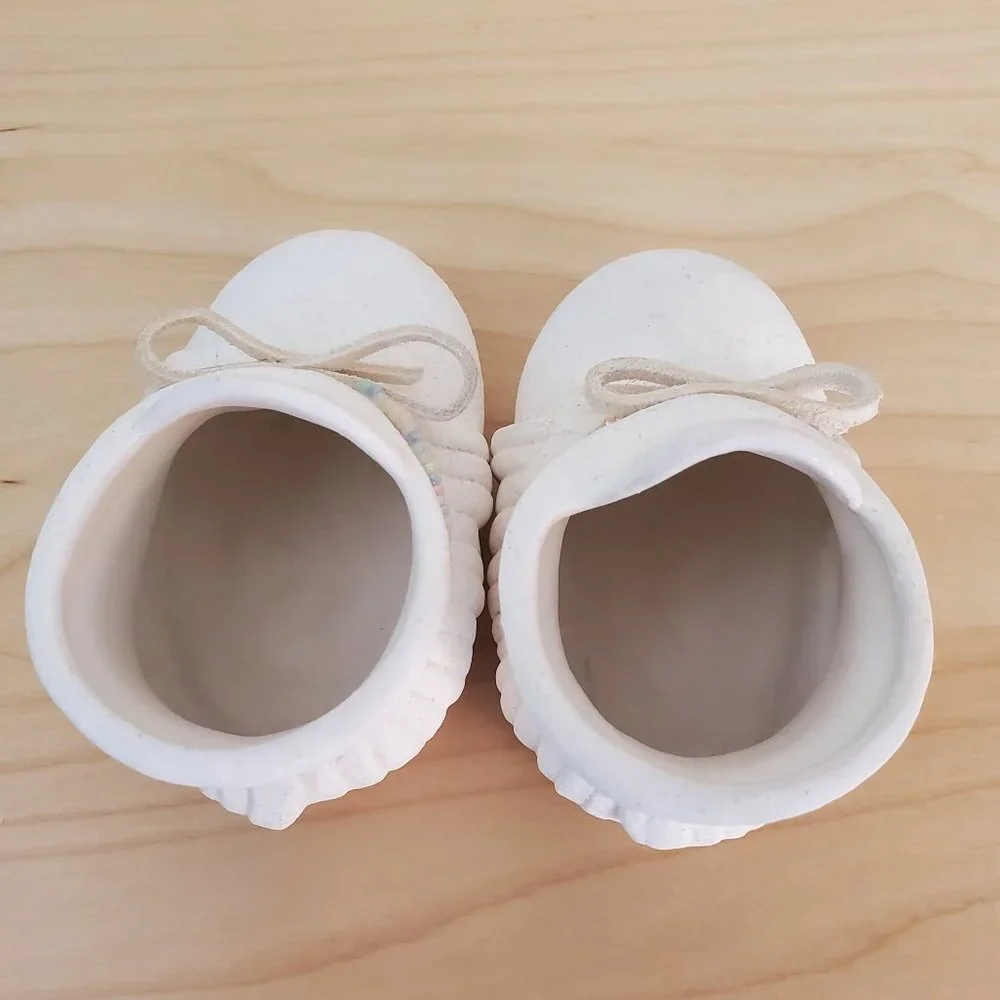 Vintage Resin Baby Shoes Figurine Decorative Shoes Lot of 2